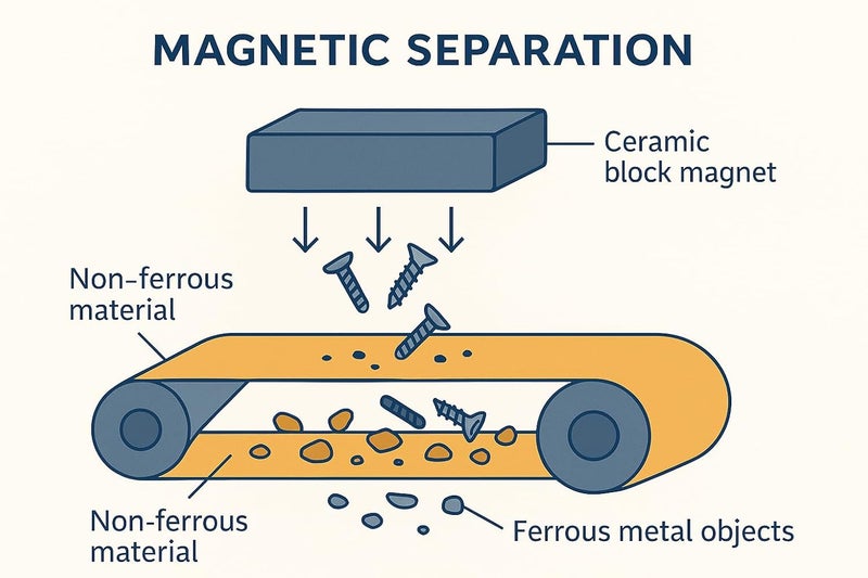 Applied Magnets Ceramic Magnet Block 6" x 4" x 1" – Grade C8 Hard Ferrite Magnet for Heavy-Duty Industrial Use, DIY Projects, and Magnetic Applications – High Heat & Corrosion Resistant - Image 1